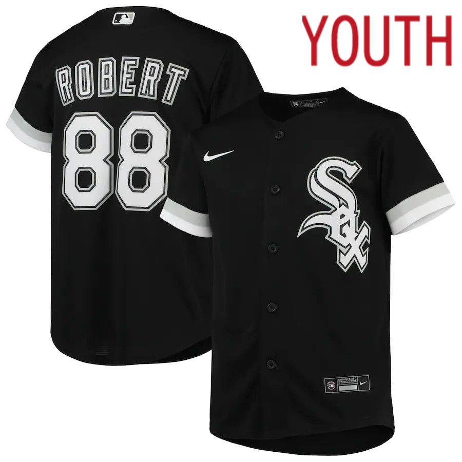 Youth Chicago White Sox 88 Luis Robert Nike Black Alternate Replica Player MLB Jersey